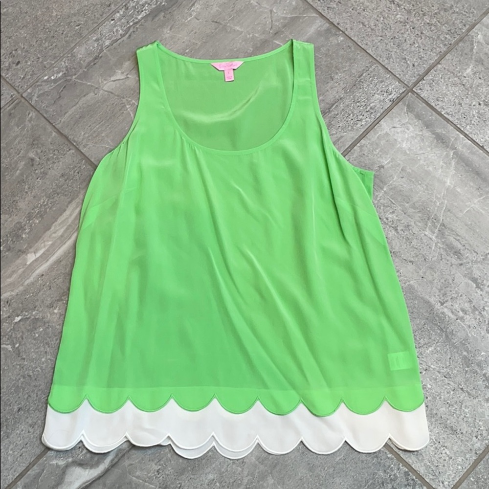 EUC Scallop Green Lilly Pulitzer Shirt